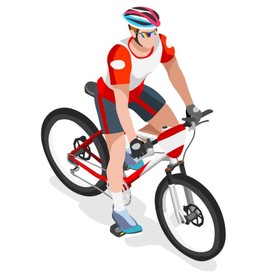 矢量骑行山地自行车运动素材