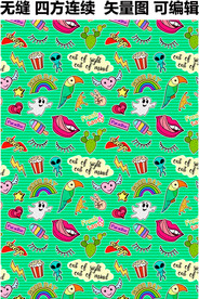 红唇 嘴巴 手势 仙人掌 彩绘