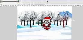 圣诞老人在雪地上走6秒