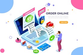 矢量网购在线订购插画设计