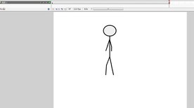 一个粗糙的火柴人走路动作