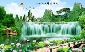 山水风景背景墙
