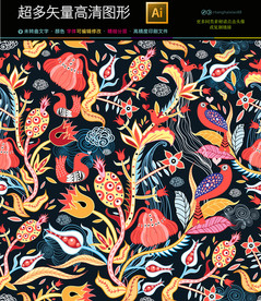 矢量抽象艺术画家居装修画