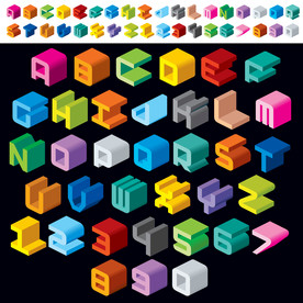 创意矢量立体英文字体