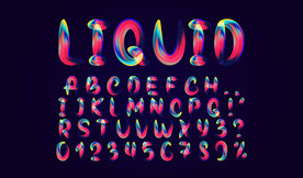 创意炫彩英文字体设计