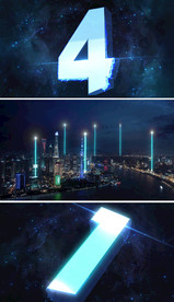 蓝色震撼倒计时素材