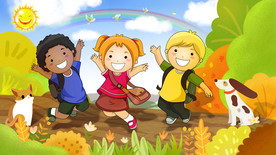 手绘卡通学生儿童插画