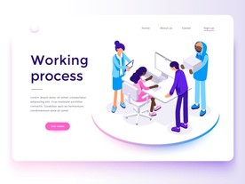 矢量商务办公工作流程插画设计