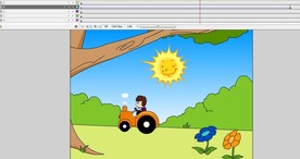 拖拉机动画在野外行驶6秒