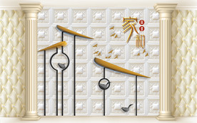 家和富贵抽象房屋背景墙