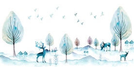 北欧简约麋鹿森林背景