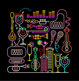 酒吧霓虹灯线条插画系列05