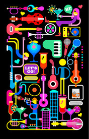 酒吧霓虹灯线条插画系列08