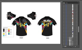 马拉西亚运动风格彩色几何时尚T