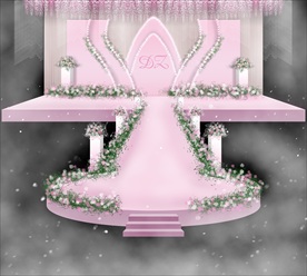 粉红色简约婚礼效果图设计