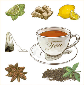 养生茶矢量插画素材