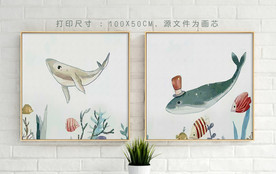 卡通海底世界 卡通装饰画