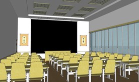 学校教室课堂多功能厅放映厅模型