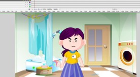 冲凉房里严肃责骂的母亲