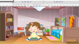 在儿童房间里玩耍的儿童一边点头