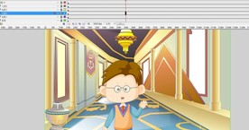 华贵走廊里说话的管家先生