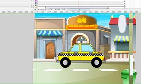 乡村道路上的出租车的士