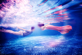 水下 气泡 婚纱照 光晕