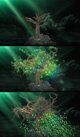 树苗生长叶子飘落过程CG视频