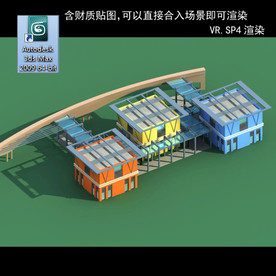 写字楼 现代办公楼 建筑模型图
