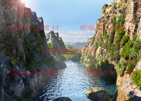 山谷峡谷穿梭动画