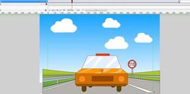 橙色汽车行驶在公路上6秒