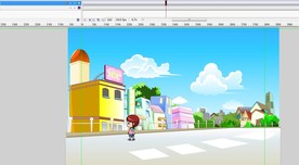 小女孩在城市街道上走路10秒