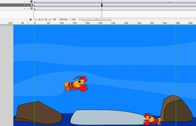 小龙虾在水里玩耍6秒动画