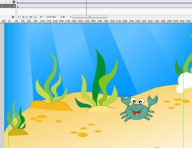 可爱小螃蟹水里有6秒