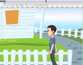 男子在小区前走过8秒动画