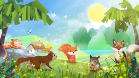 手绘卡通动物森林乐园背景