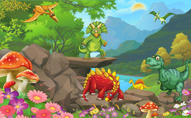 卡通恐龙森林乐园背景