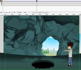 人物走路在山洞里误入洞穴6秒