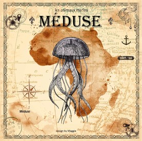 复古怀旧海底生物装饰画