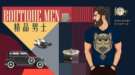 精品男士时尚背景墙