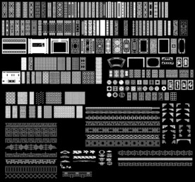 雕花边框屏风CAD图