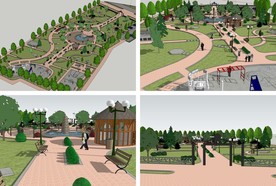 城市景观公园花园游园儿童游乐园