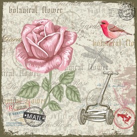 欧式复古花鸟田园装饰画