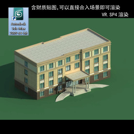 写字楼 现代办公楼 建筑模型图