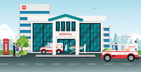 医院急救中心插画