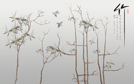 新中式意境竹子背景