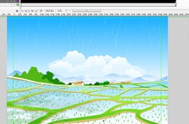 田野稻田下雨的动画6秒