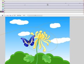 蝴蝶绕花朵飞翔圆形加强版7秒