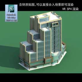 写字楼 现代办公楼 建筑模型图