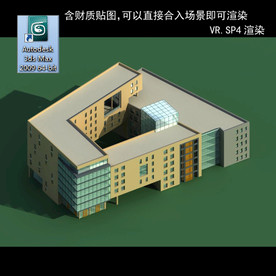 写字楼 现代办公楼 建筑模型图